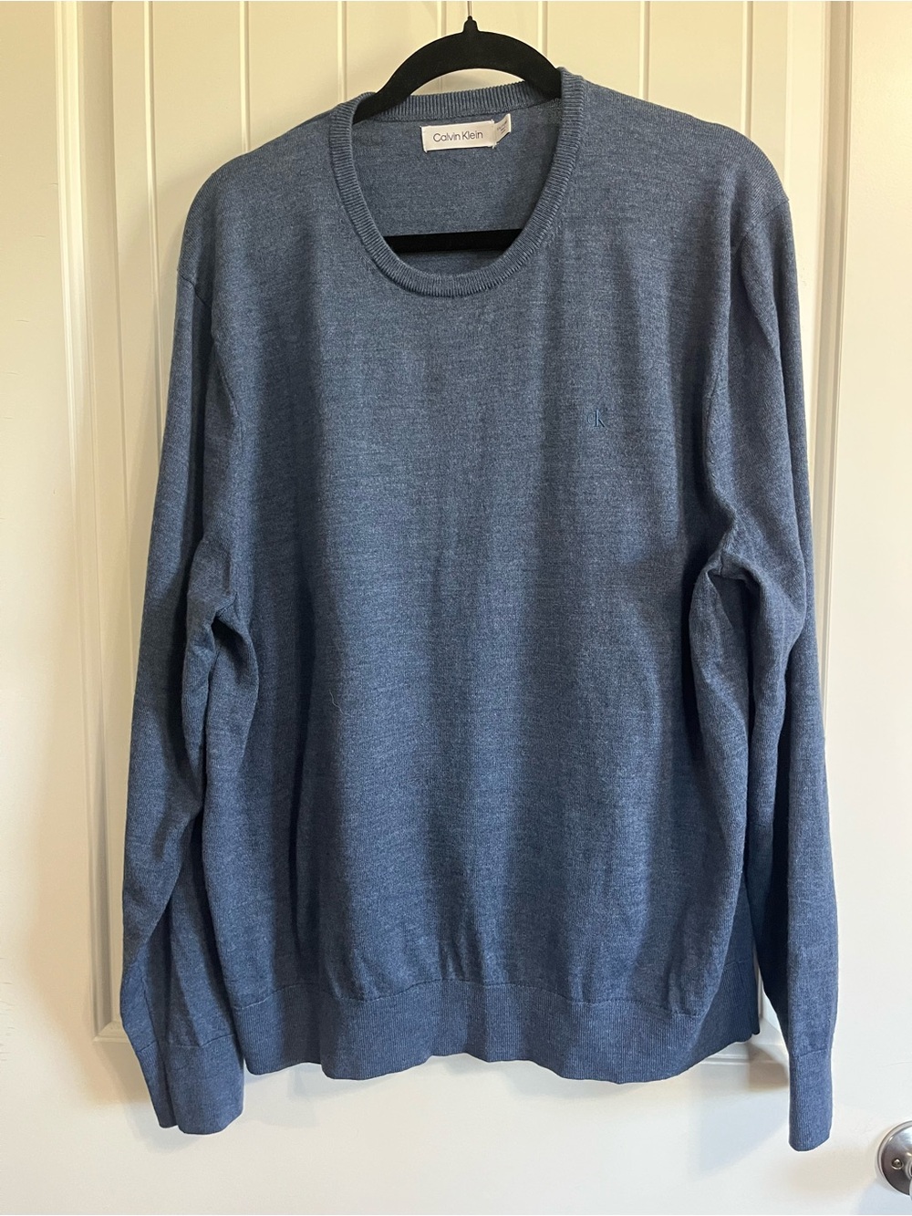 Calvin Klein Men’s Wool Blend Crew Neck Sweater Blue Sz XXL